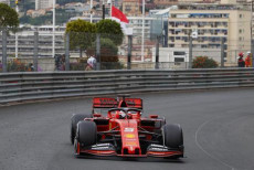 Il tedesco Sebastian Vettel della Scuderia Ferrari in azione durante il Grand Prix di Monaco nel circuito di Monte Carlo.