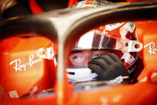 Charles Leclerc a bordo della sua Ferrari durante le prove del Pg di Germania.