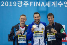 Da sinistra a destra: Kirill Belyaev medaglia d'ardento, Axel Reymond oro e Alessio Occhipinti medaglia di bronzo.