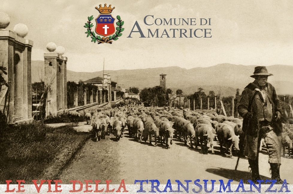 Il poster del comune di Amatrice: Le vie della Transumanza