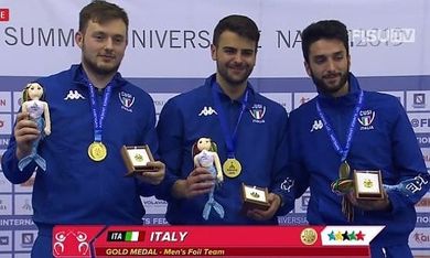 Universiadi: medaglia d'oro per la squadra di fioretto maschile con Rosatelli, Bianchi e Ingargiola.