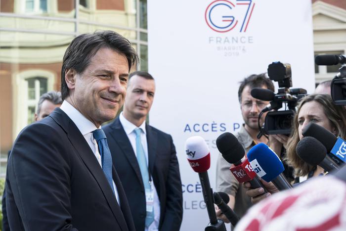 Il Primo Ministro Giuseppe Conte, a Biarritz al congresso del G7.