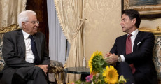 Il Presidente della Repubblica, Sergio Mattarella, riceve il Primo Ministro dimissionario, Giuseppe Conte.