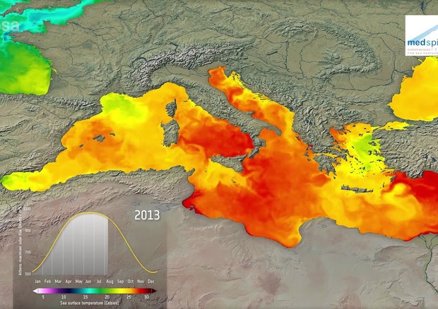 Cartina con le zone più infuocate del Mar Mediterraneo.