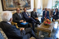 Il Presidente della Repubblica Sergio Mattarella con la delegazione del Partito dal Partito democratico capeggiata dal Segretario Nicola Zingaretti