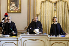 Il presidente della Corte Costituzionale Giorgio Lattanzi durante l'udienza pubblica sul caso dell'aiuto al suicidio di Dj Fabo, Palazzo della Consulta, Roma