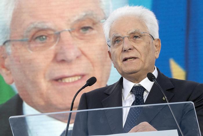 Il presidente della Repubblica Sergio Mattarella in occasione dell'intervento all'inaugurazione dell'anno scolastico 2019/2020, L'Aquila,