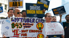 Manifestazione di lavoratori di Uber