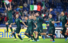 Europei 2020: l'esultanza degli "azzurri" dopo la vittoria 2-0 con la Grecia.