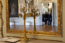Il Presidente della Repubblica Sergio Mattarella con S.M. la Regina Margherita II,
