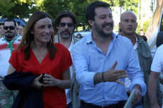 Matteo Salvini chiude la campagna elettorale di Lucia Borgonzoni,