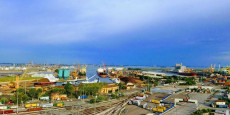 Una foto panoramica del Porto di Venezia.