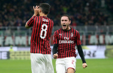 Suso festeggia il gol che dà la prima vittoria al Milan di Pioli.