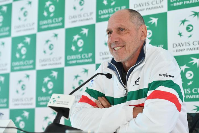 Coppa Davis: il ct del tennis azzurro Corrado Barazzutti in conferenza stampa.