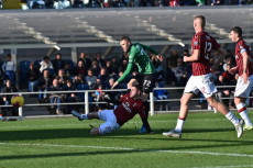 Josip Ilicic mette a segno il 3-0 dell'Atalanta contro il Milan.