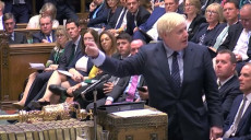 Boris Johnson durante il suo intervento nella inaugurazione della Camera dei Comuni