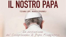 Il cartellone del docu-film sulla vita di Papa Bergoglio.