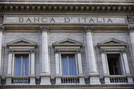 Veduta esterna della sede della Banca d'Italia, Palazzo Koch, Roma.