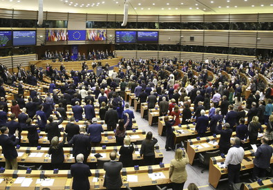 Il Parlamento europeo in un' Immagine di archivio.