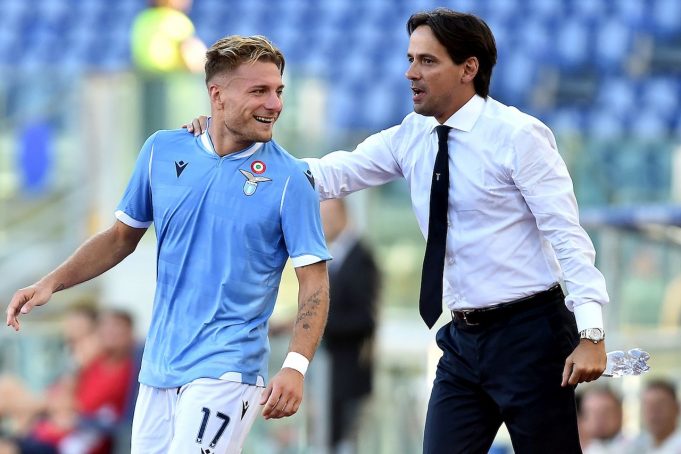 Ciro Inmobile con l'allenatore Simone Inzaghi.