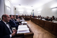 Un momento della riunione della Giunta delle immunità parlamentari del Senato per l'autorizzazione a procedere nei confronti dell'ex ministro dell'Interno Matteo Salvini sul caso della nave Gregoretti,