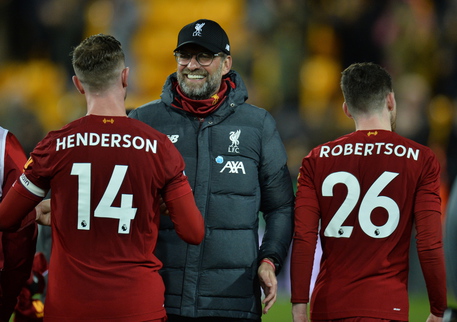 Jordan Henderson e l'allenatore del Liverpool Juergen Klopp.