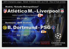 Elaborazione grafica sugli Ottavi di finale (andata) della Champions League.