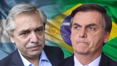 Il presidente argentino Alberto Fernandez (S) ed il suo collega di Brasile Jair Bolsonaro, in una elaborazione grafica.
