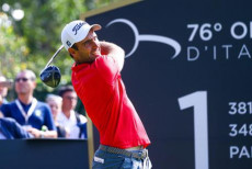 Edoardo Molinari in azione durante il Golf Italian Open.