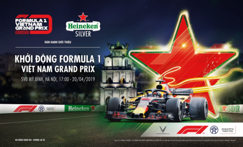 Poster sul primo Gran Premio di Formula 1 in Vietnam che si terrá il 5 aprile sulla pista di Hanoi.
