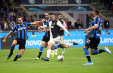 Cristiano Ronaldo in azione nella partita d'andata tra Inter e Juventus.