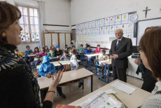 Il Presidente della Repubblica Sergio Mattarella in occasione della visita alla scuola "D. Manin", nel quartiere esquilino, oggi 6 febbraio 2020.