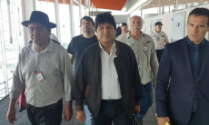 L'ex presidente boliviano Evo Morales arriva in Argentina, nel dicembre scorso.