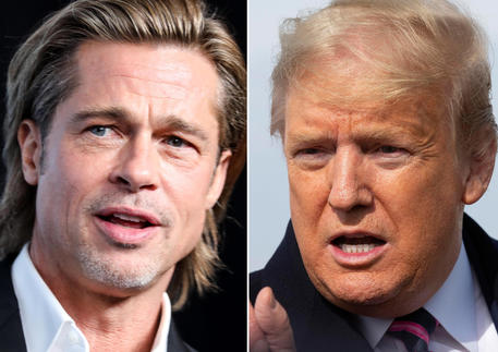 L'attore Brad Pitt (S) el il presidente statunitense Donald Trump (D) in una composizione grafica.