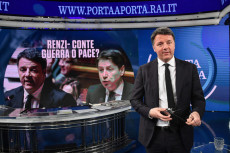 Il leader di Italia Viva, Matteo Renzi, durante la trasmissione di Porta a porta..