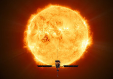 Rappresentazione artistica della sonda europea Solar Orbiter vicino al Sole