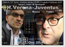 Una immagine- elaborazione sullo scontro Hellas Verona-Juventus di questo sabato.