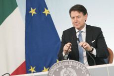 Il Presidente del Consiglio, Giuseppe Conte, in conferenza stampa al termine del Consiglio dei Ministri n.34.