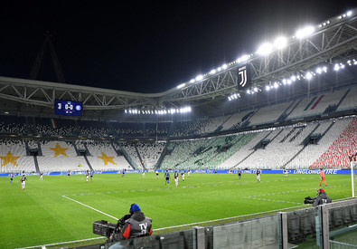 Un' immagine della partita Juventus-Inter giocata a porte chiuse, la domenica 8 marzo, a Torino.