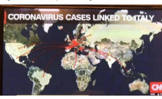 Il post con cui il ministro degli Esteri Luigi Di Maio sul suo profilo Facebook commenta la cartina mostrata dalla Cnn e che sembra attribuire all'Italia l'origine del contagio da coronavirus