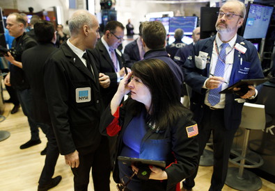 Operatori di borsa a Wall Street.