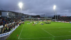 Lo stadio di calcio Torsvollur di Torshavn nelle isole Far Oer.