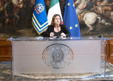 La ministra del Lavoro e Politiche Sociali. Nunzia Catalfo, in conferenza stamp a Palazzo Chigi.