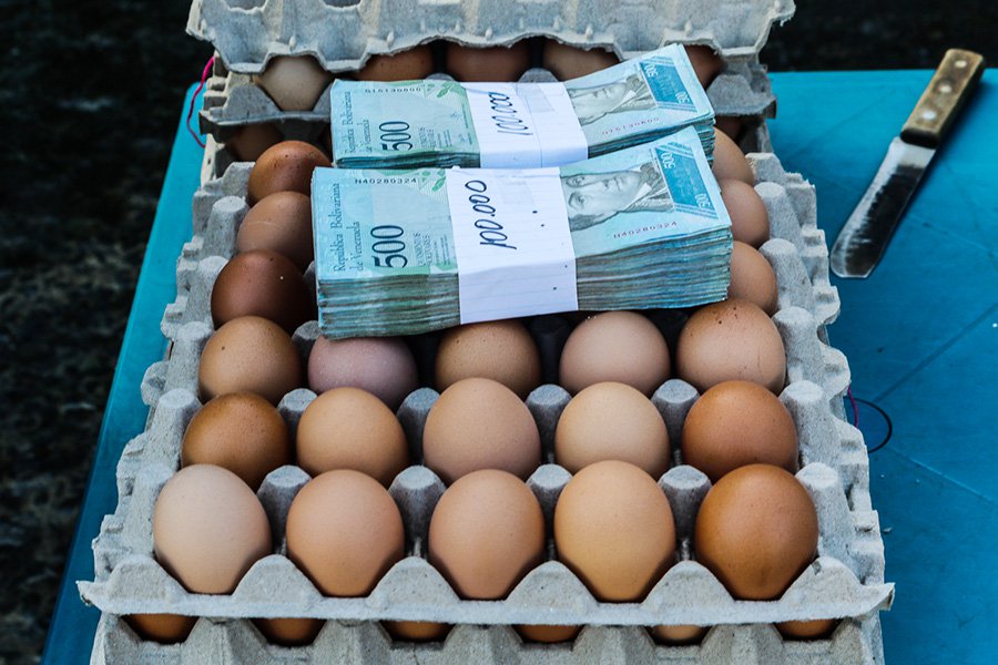 Effetto inflazione: più bolivares per meno uova