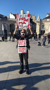 Vincenzo Cirillo in una manifestazione in difesa dei precari