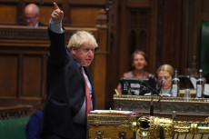 Il premier britannico Boris Johnson durante un intervento alla Camera dei Comuni, Londra