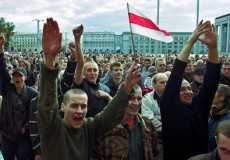 Una manifestazione pacifica in Bielorussia