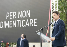 Il Presidente del Consiglio, Giuseppe Conte, alla cerimonia in ricordo delle vittime del crollo del Ponte Morandi.