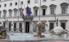 Una veduta di Palazzo Chigi dove è in corso un nuovo vertice di governo sul testo del decreto di Agosto