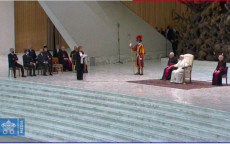 Frame video dell'intervento della ministro Luciana Lamorgese in Vaticano.
